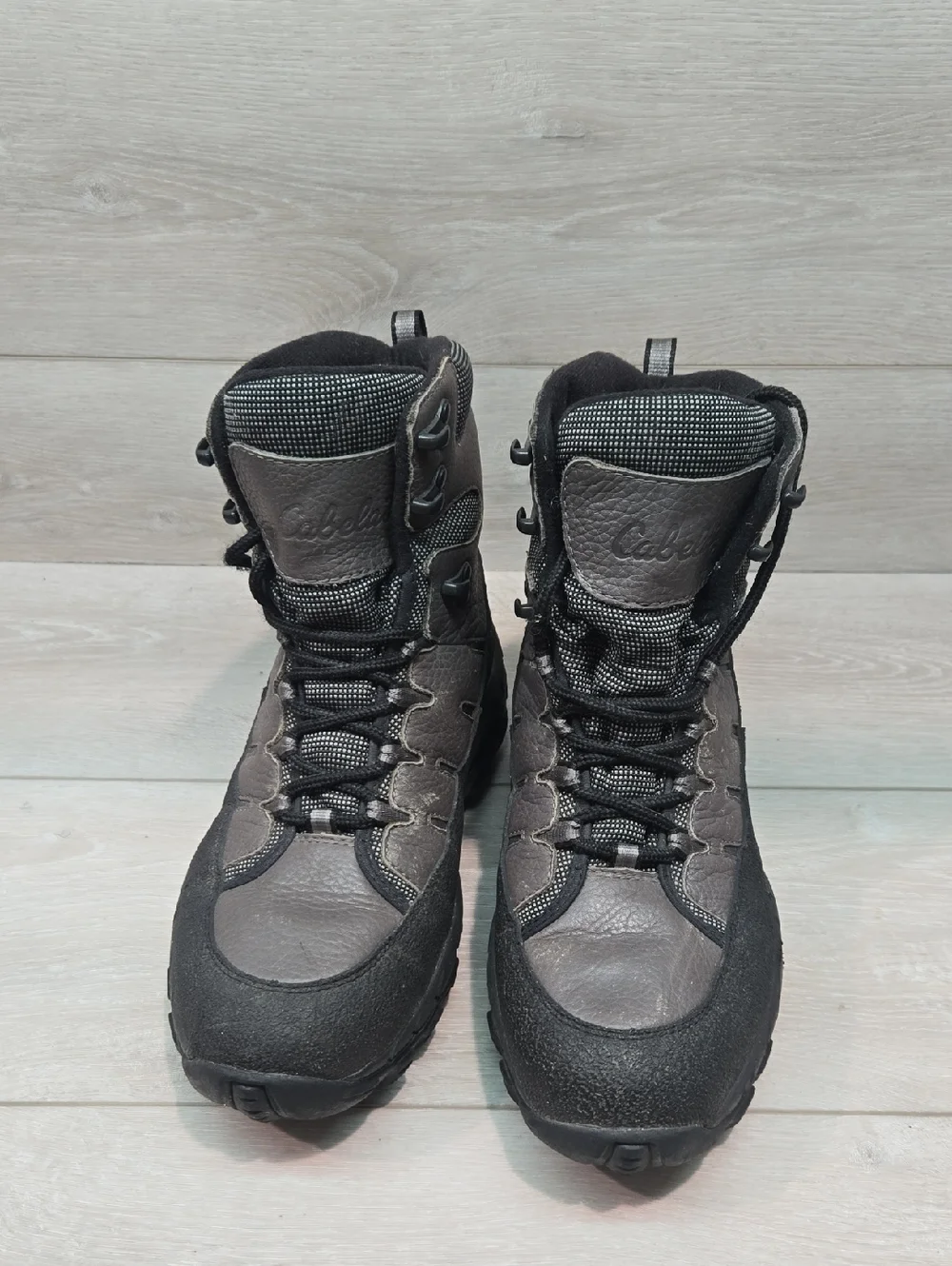 Cabelas Mens Dry Plus Thinsulate Gray& Black Insulated Hiking Boots Shoes Sz 9D